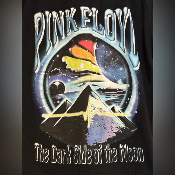 PINK FLOYD Men’s Black Tee with Colorful Graphic - Picture 2 of 4